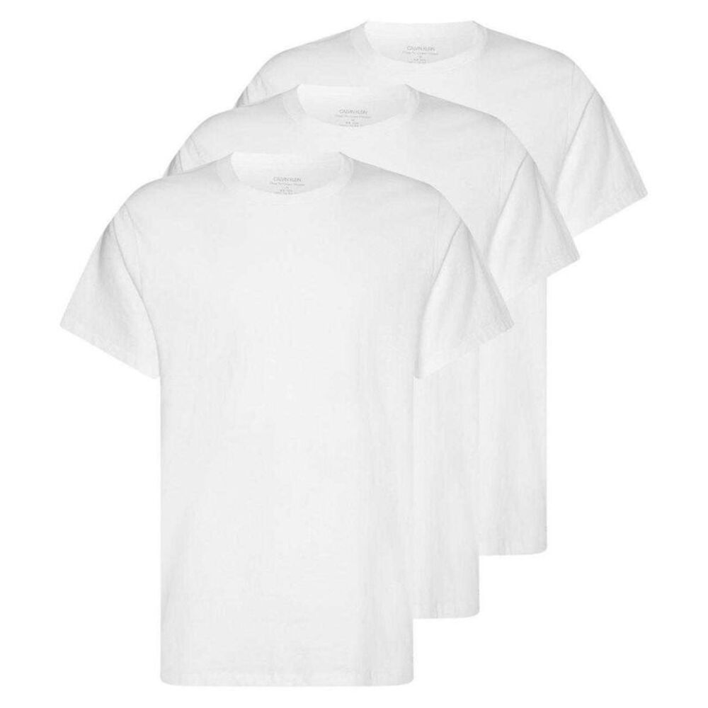Calvin Klein Mens Plain T-Shirt (Pack of 3) / White